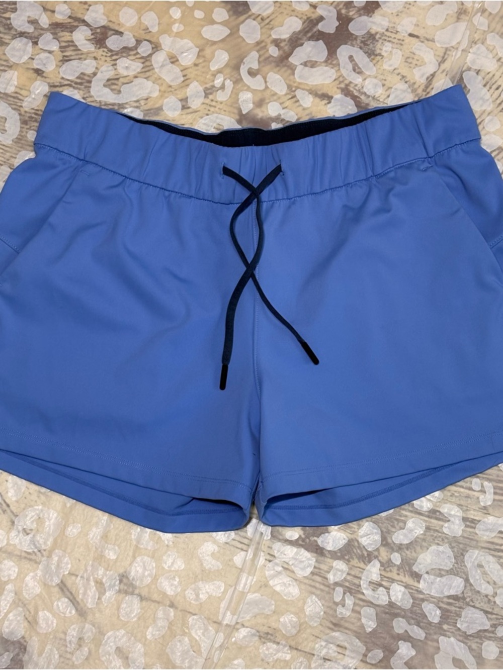 ZYIA Periwinkle Athletic Shorts with Black Drawstring